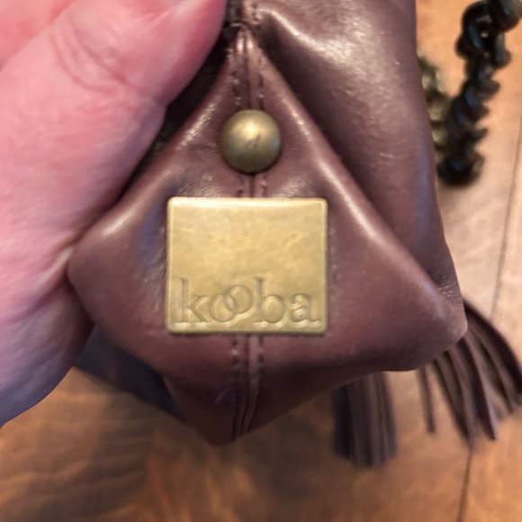 Kooba Brown Leather Clutch with Braided Tassels and Detach. Chain Handle - Picture 3 of 8